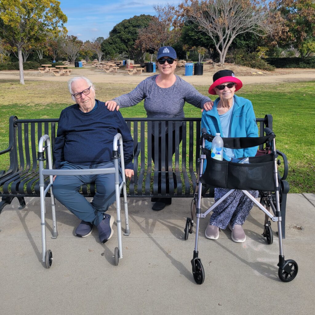 daughter caregiving for parents